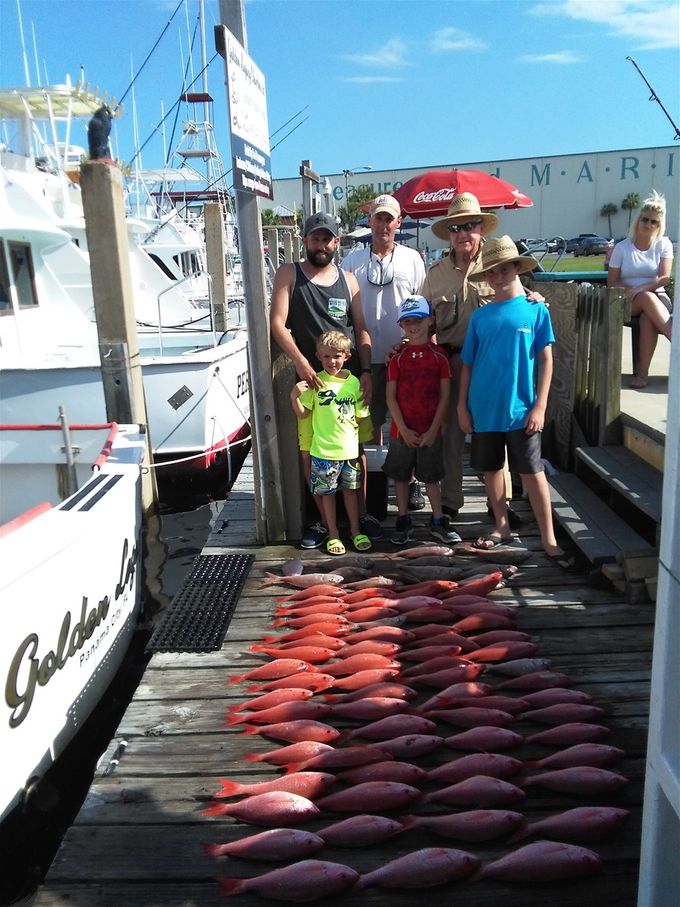 Our average Bottom fishing trip, (Not during Red Snapper season) Vermillion snapper & whites, other trips can also have kings,bonita, wahoo, Mahi, longer trips Can gain you Grouper and Amber jacks as well.